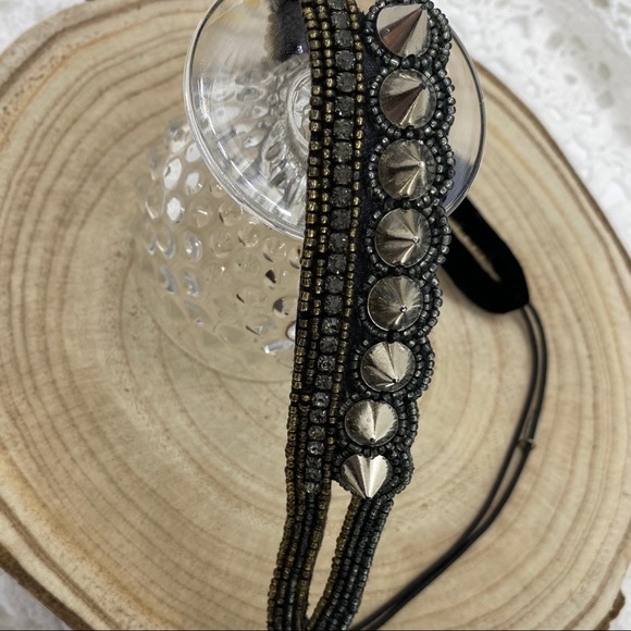 Pink Pewter Hand-Beaded Headband - Picture 3 of 3